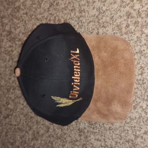 Vtg Novartis Dividend XL Embroidered Leather Strapback Hat Cap